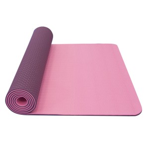 Yoga mat dvouvrstvá,materiál TPE,růžová/fialová ks